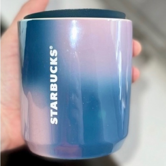 Starbucks Blue Ombre Short Cup Ceramic Insulated Hot Satin Tumbler 12oz New 2021 - Picture 6 of 8